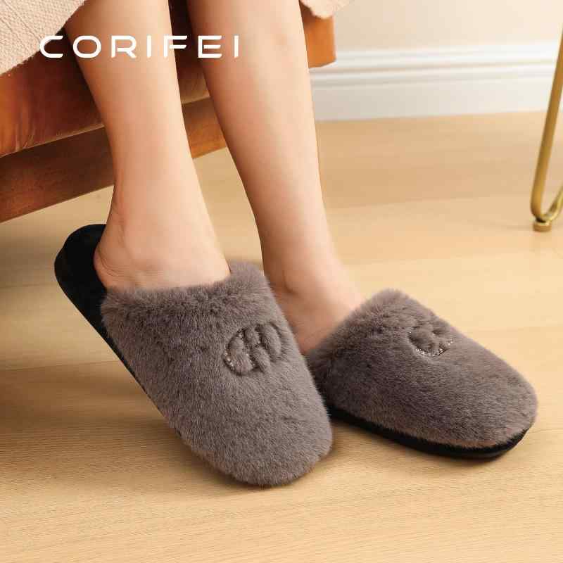 ルームシューズ レディース 秋冬 暖かい もこもこ スリッパ 防寒 厚底 滑り止め あったか かわいい 冷え対策 室内履き 女性用(x2)(4)