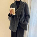 コート レディース 小柄 豪華感 ウール ダブルフェイス テーラード ミドル丈丈 黒 グレー 黄色 ポケット ゆったり 秋冬
