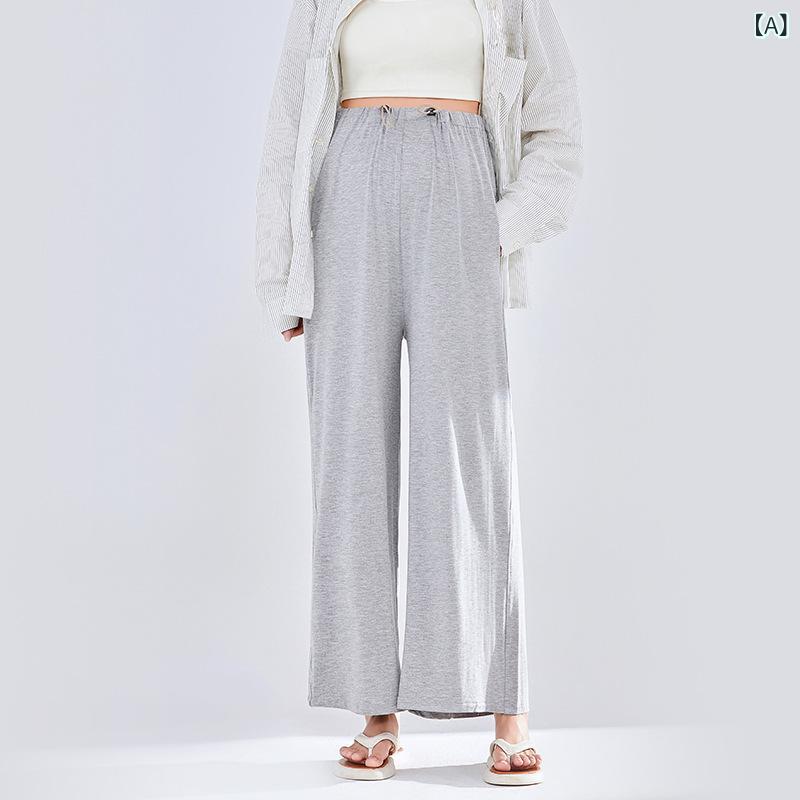 マタニティ パンツ レディース 妊婦服 春夏 ワイドレッグ ドローストリング 伸縮性 ルーズ 薄手 ゆった..