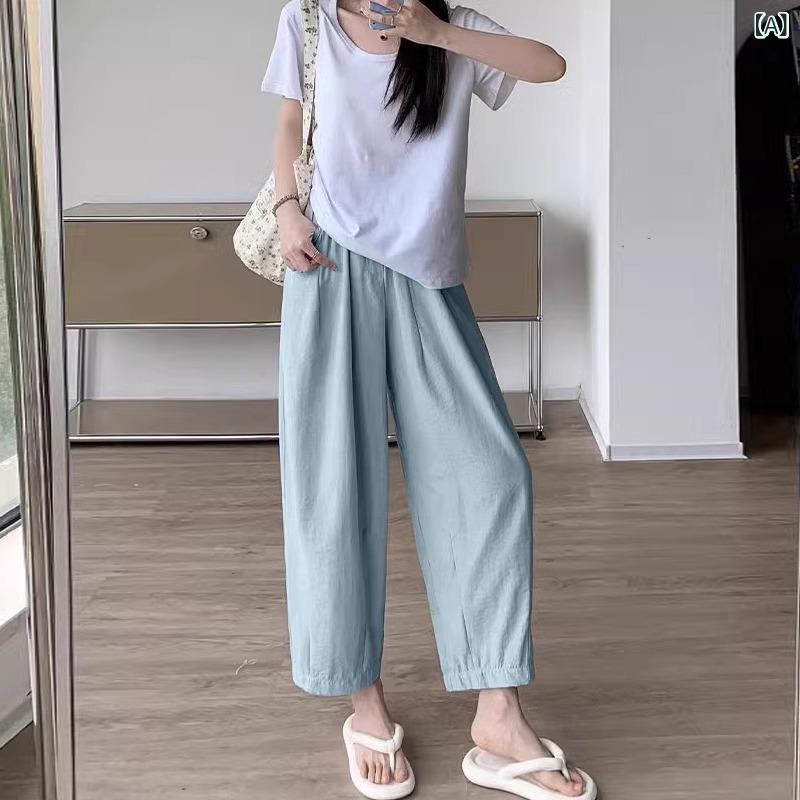 マタニティパンツ レディース 春夏 薄手 妊婦服 ズボン ゆったり 体型カバー 産前産後 ウエスト調整 混..