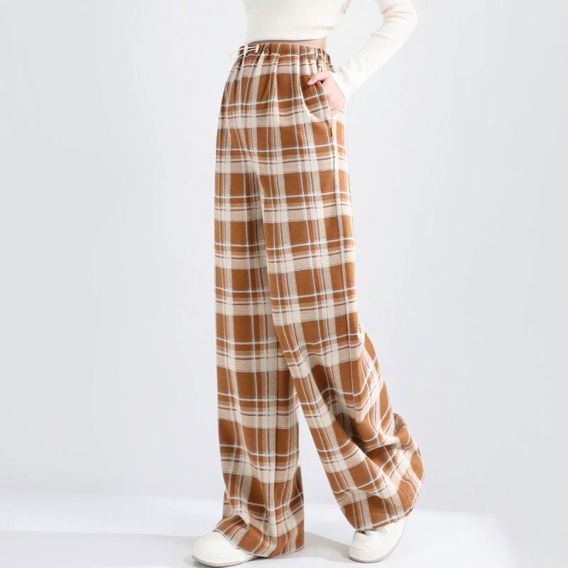 マタニティパンツ 妊婦 レディース ゆったり ストレートパンツ ズボン ボトムス チェック柄 ウエストゴム 産前 産後 産褥 婦人服 妊婦服 黒 ブラック カーキ 大きめサイズ