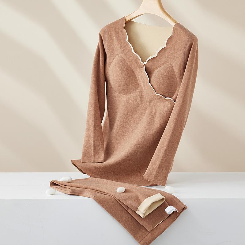 マタニティ あったかインナー 上下セット 授乳ブラ カップ付き 長袖 長ズボン ポリエステル 無地 黒 ブラック ピンク系 パープル M L XL 2XL 3XL 秋冬