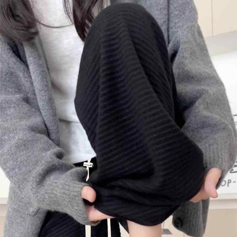 マタニティパンツ ストライプ柄 妊婦服 秋 高腰 ワイドレッグ ズボン リラックス ゆったり ポリエステ..