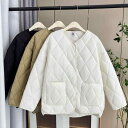 コート レディース 大きいサイズ 秋冬 中綿 ポリエステル ノーカラー ゆったり ブラック オートミール 1XL 2XL 3XL 4XL