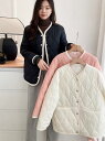 ダウンジャケット レディース ゆったり ショート丈 アウター 防寒 あったか ラウンドネック ピンク系 ブラック オフホワイト(x2)