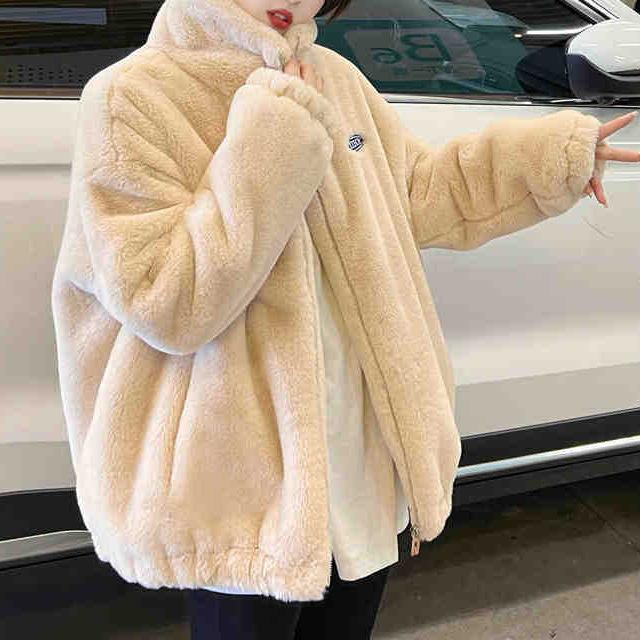 コート レディース 仿兔毛 アウター もこもこ ふわふわ 秋冬 防寒 あったか 暖かい ショート丈 ピンク系 アイボリー系