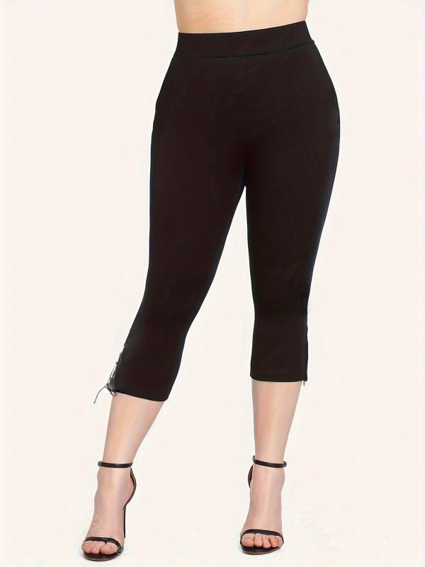 レギンス レディース 大きいサイズ スキニー 七分丈 ポリエステル 伸縮性 黒(x2)