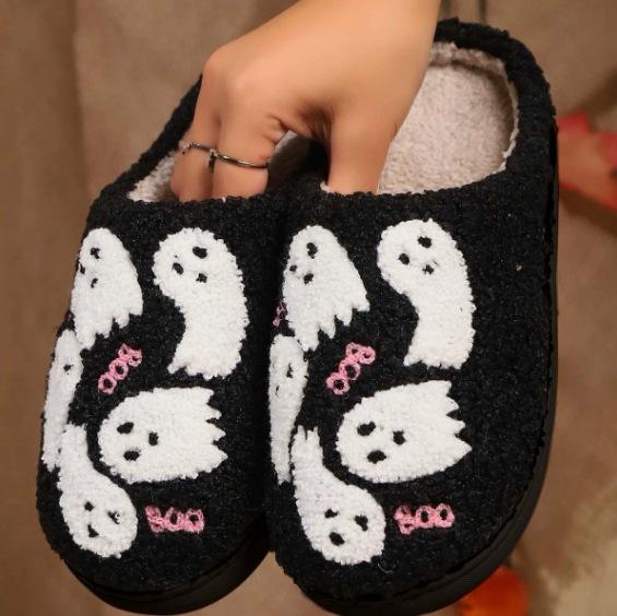 ルームシューズ レディース メンズ カップル 室内履き スリッパ 秋冬 防寒 暖かい 滑り止め ハロウィン..