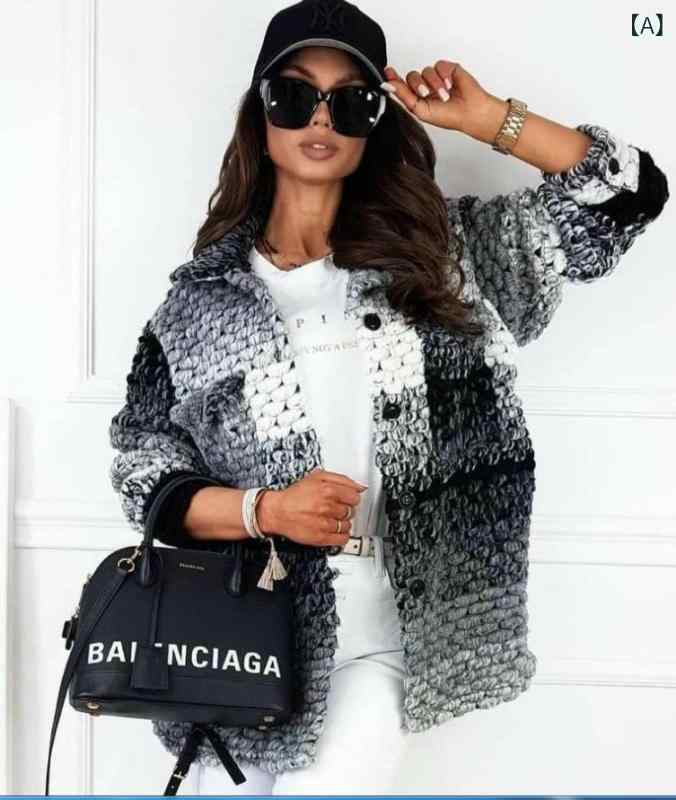 で 起爆 ebay アマゾン wish 秋冬 プリント 女性 ラシャ コート(x2)