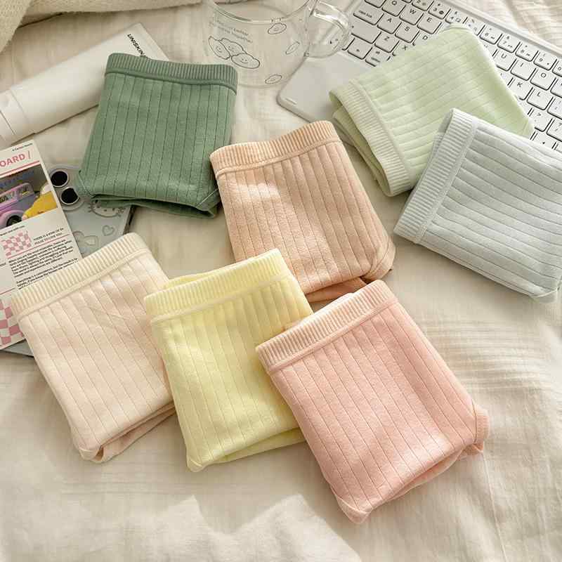 パンツ レディース 女性用 下着 ショーツ スタンダード 綿 通気性 無地 M L XL 杏色 黄色 墨緑 虾ピンク ピンク 浅緑 ブルー 春夏 秋冬(x3)