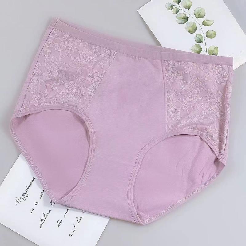 レディース 綿ショーツ スタンダードショーツ 中 বড়サイズ 通気性 無地 混色 赤 黒 紫 グレー ローズ..