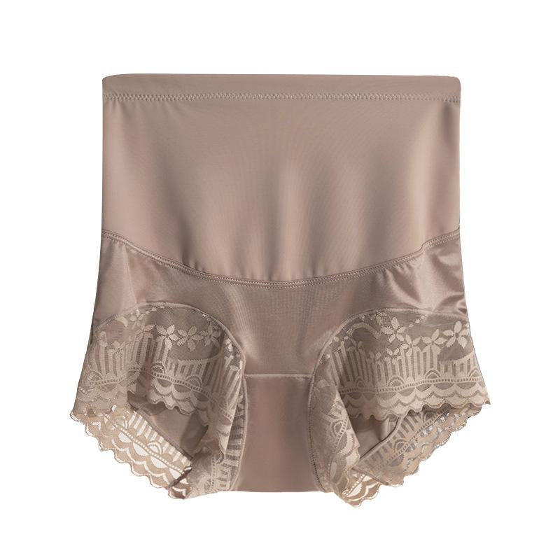 インナー レディース 補正ショーツ ハイウエスト レース 補整下着 産後 ぽっこりお腹 ヒップアップ 薄手 ポリエステル ブラック シャンパンゴールド 春夏 秋