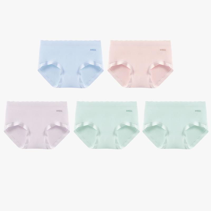 子供用ショーツ 女の子 綿 シームレス ショーツ パンツ 通気性 清新粉 清新ブルー 米杏 清新紫 清新グ..
