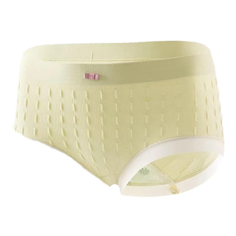 ショーツ レディース 女性用 綿 中間ウエスト エアーハーブ シームレス パンツ 天藍色 少女粉 丁香紫 ..