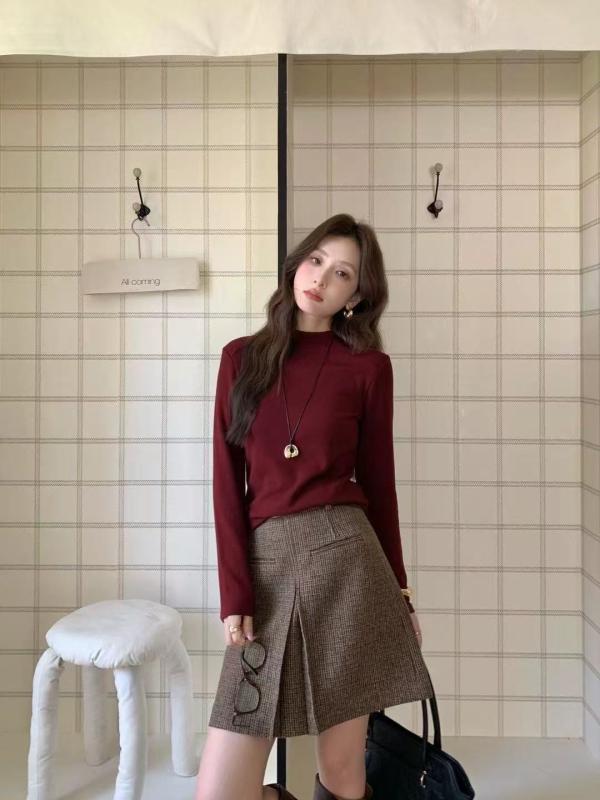 Tシャツ レディース 長袖 裏起毛 秋冬 あったか カットソー 綿混紡 スリムフィット 通勤着 普段使い アンコラレッド パープル系 ベージュ カーキ ブラウン系 グレー ホワイト ブラック