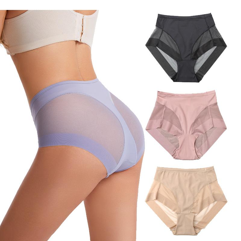 ショーツ レディース 女性用 中ウエスト パンツ スタンダード 無地 メッシュ 通気性 接触冷感 ピンク系 ブラック(x3)