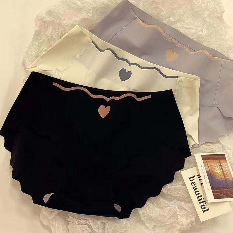 ショーツ レディース 学生 中腰 桃型 無縫製 接触冷感 通気性 無地 ホワイト ブラック グレー(x2)