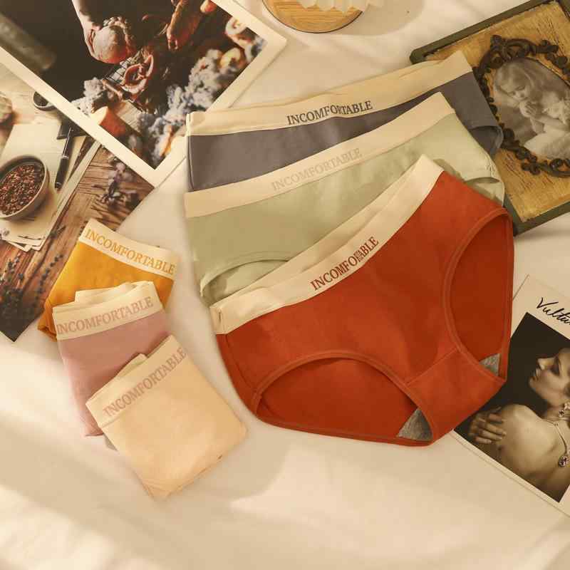 ショーツ レディース 女性用 中間丈 綿 スタンダードショーツ 配色 通気 オールシーズン(x2)