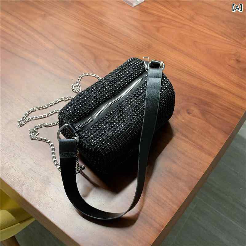 女性 バッグ 水 ドリル バケツ バッグ シングル 肩 スパンコール 枕 バッグ 洋 気 斜め ショルダーバッ..