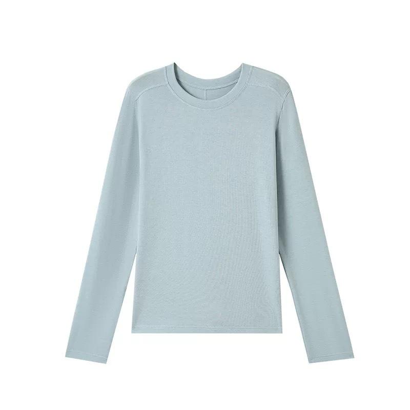 Tシャツ レディース 天セル 羊毛 長袖 ニット トップス インナー スリム 深グレー ブルー レッド アーミーグリーン