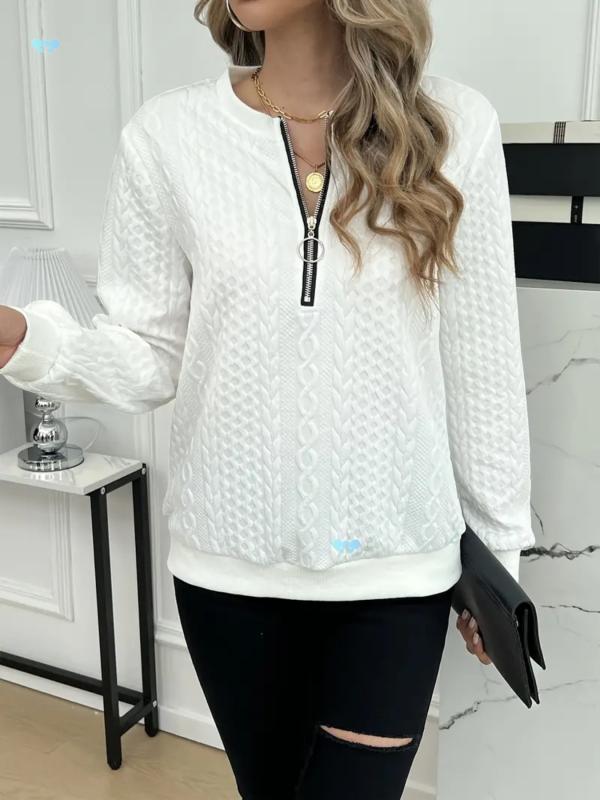 ニット レディース エレガント ケーブル編み プルオーバー トップス 長袖 雪尼ール 接触冷感 ホワイト ブラック カットソー Tシャツ 春秋