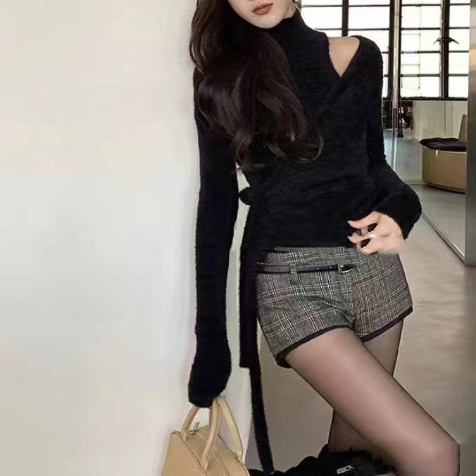 ニット レディース 秋冬 長袖 プルオーバー 接触冷感 接触保温 フェイクファー セーター トップス カットソー ゆったり 暖か あったか かわいい きれいめ エレガント カジュアル 黒 白(x2)