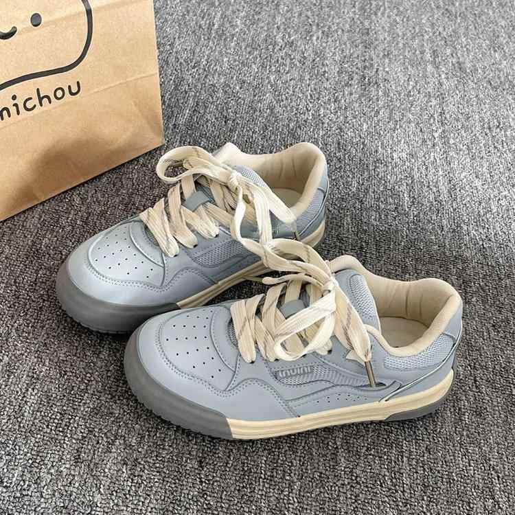 スニーカー レディース 厚底 レザースニーカー カジュアルシューズ スポーツ 白スニーカー シルバー アイボリー ブルー 35 36 37 38 39 40(4)