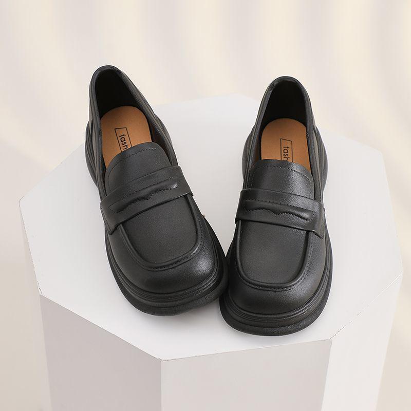 レインシューズ レディース 厚底 ローファー 婦人靴 厨房靴 プラスチック シューズ カジュアル スタイル 黒 ブラック ベージュ カーキ