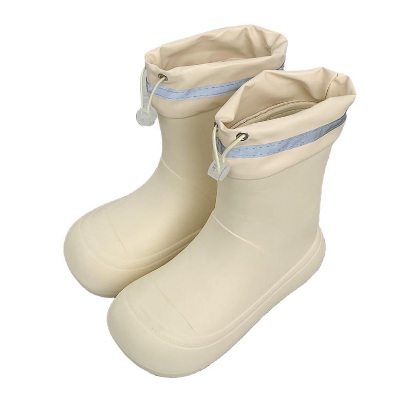 レインシューズ レディース 雨靴 ショートブーツ 晴雨兼用 ローヒール 紐なし スリッポン 無地 日常 普段使い カジュアル ワークブーツ 婦人靴 かわいい おしゃれ 梅雨対策 防水 滑り止め アイボリー ブラック ピンク系 イエロー系(x2)(4)