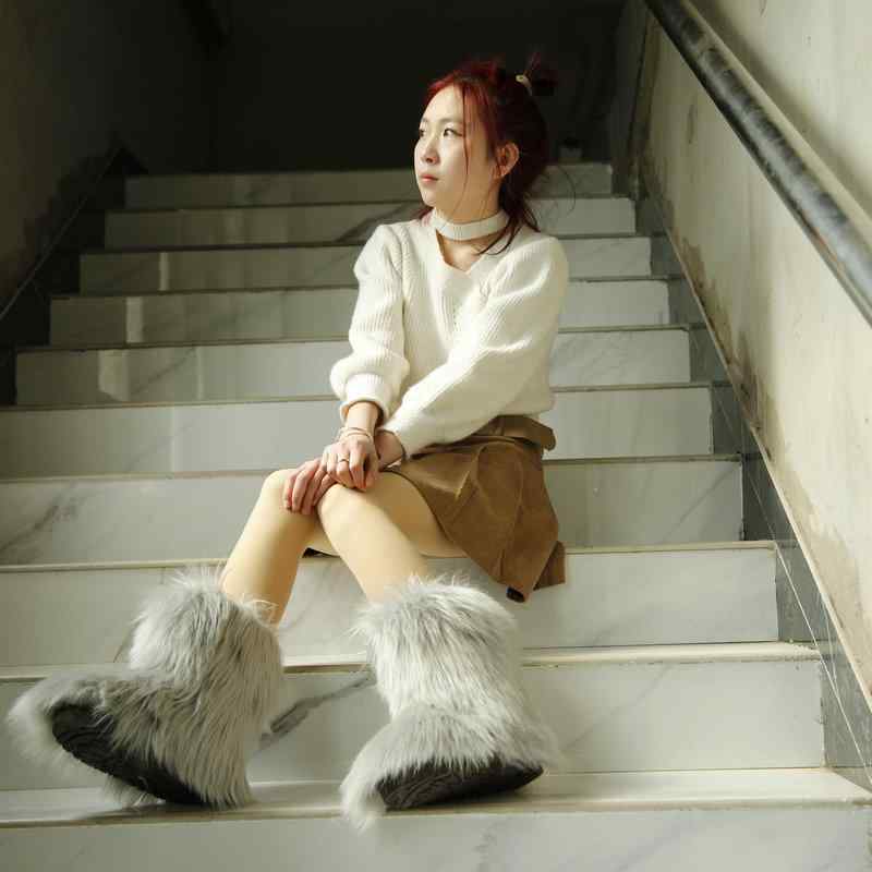 雪地靴 レディース 防寒 ミドル丈 フラットソール ファー スノーブーツ カジュアル 冬 パープル グレー ベージュ ブラック ホワイト ピンク レッド ブルー コーヒー 36 37 38 39 40 41 42 43 44(x2)