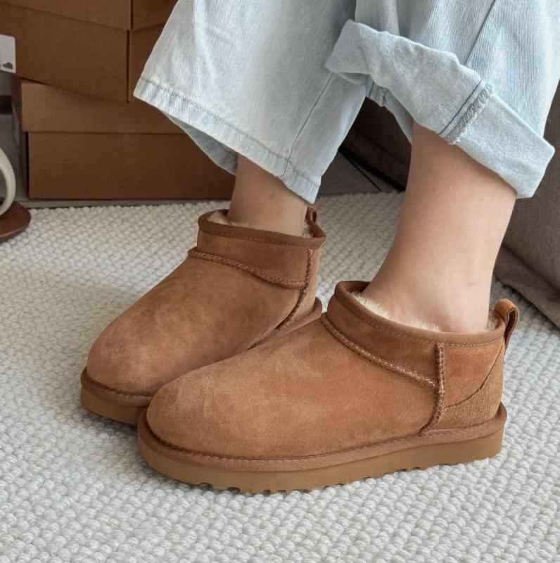 雪地ブーツ レディース 羊毛 革 ショートブーツ フラットヒール ラウンドトゥ 歩きやすい 履きやすい 防寒 滑り止め 秋冬 普段使い 栗色 ブラック グレー 羚羊ブラウン