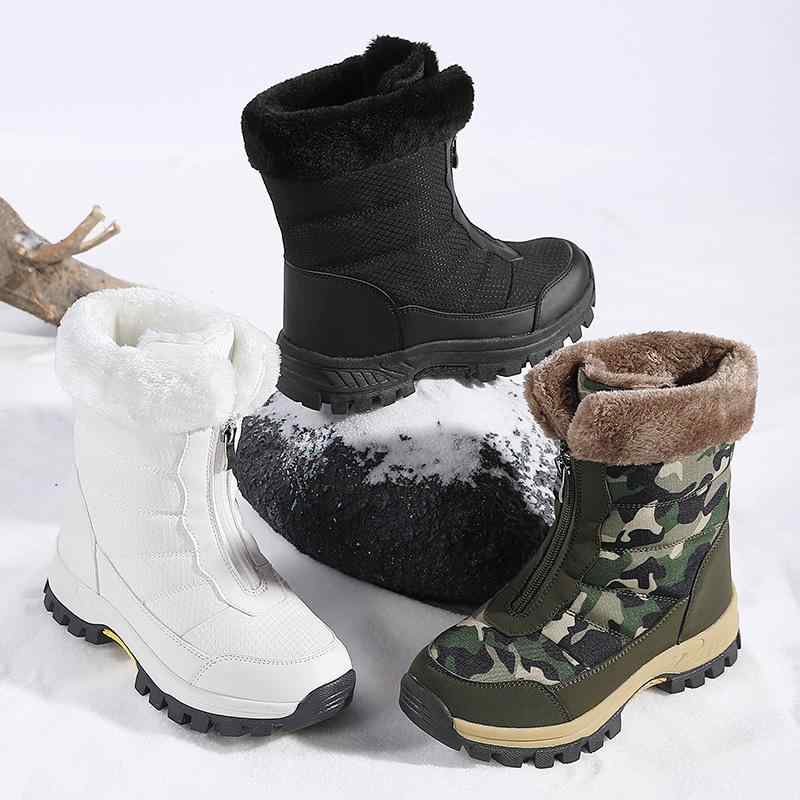 靴 レディース 厚底 スノーブーツ ショートブーツ ウール あったか 防寒 滑り止め 合成皮革 カジュアル 白 黒 迷彩