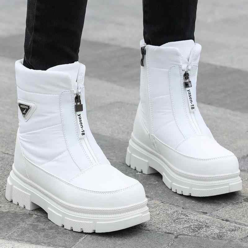 スノーブーツ レディース 防水 防滑 防寒 ショートブーツ 厚底 綿靴 冬用 暖かい ローカット サイドジップ 黒 白