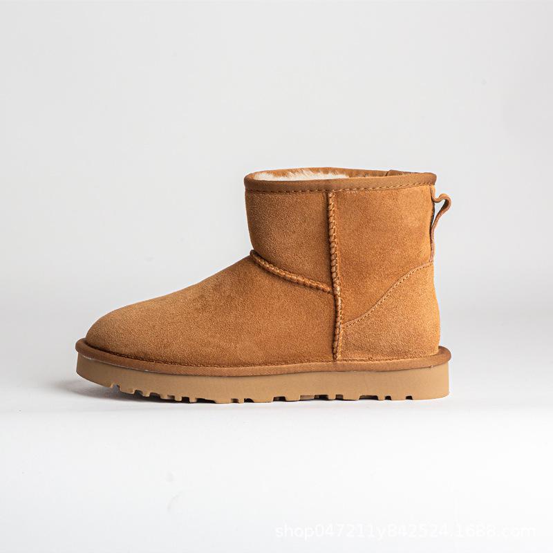 雪地靴 レディース 婦人靴 スノーブーツ ショートブーツ ローヒール フラットヒール 羊革 シープスキン ムートン あったか 防寒 保温 冬 栗色 グレー ブラック