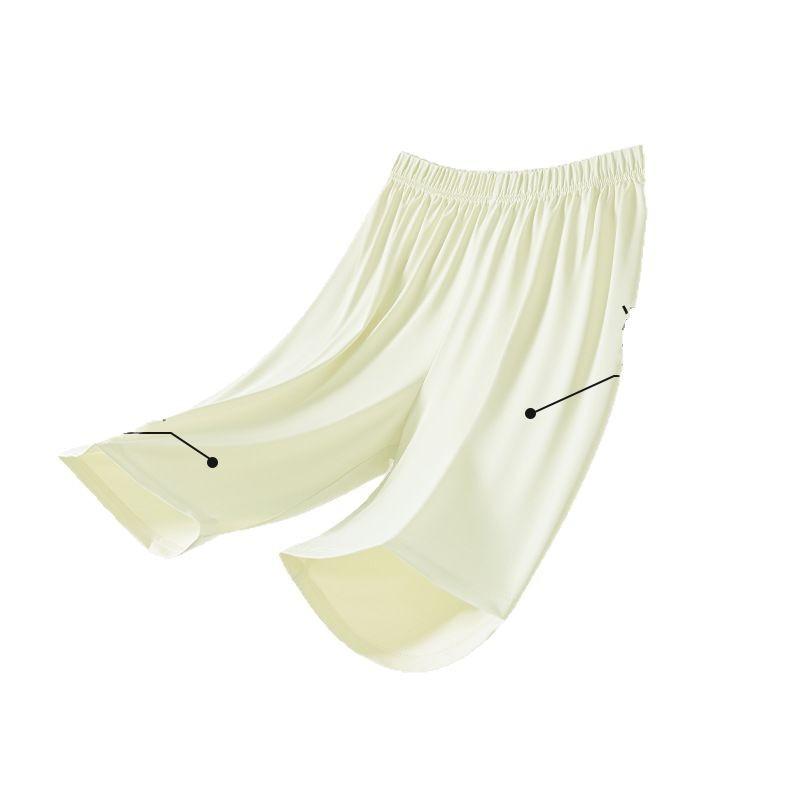 ショートパンツ レディース 接触冷感 高腰 短パン ポリエステル ルームウェア 部屋着 4分丈 5分丈 ゆったりサイズ 黒 白 緑 肌色