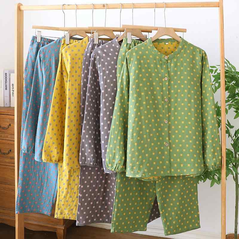 パジャマ レディース 全綿 コットン 長袖 長ズボン 上下セット ルームウェア 部屋着 寝巻き 薄手 春夏秋冬 ラウンドネック セットアップ 婦人 女性 リラックス ウェア