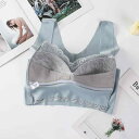 ブラジャー レディース 大きいサイズ レース ノンワイヤー 薄手 脇高 補正 フルカップ インナー ピンク パープル ベージュ ブラック(x2)