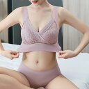 ブラジャー レディース 女性 下着 ノンワイヤー レース フルカップ 補正 美背 通気性 薄手 モールドカップ M L LL 3L 4L 5L 6L グレー ブラック ベージュ ピンク ワインレッド