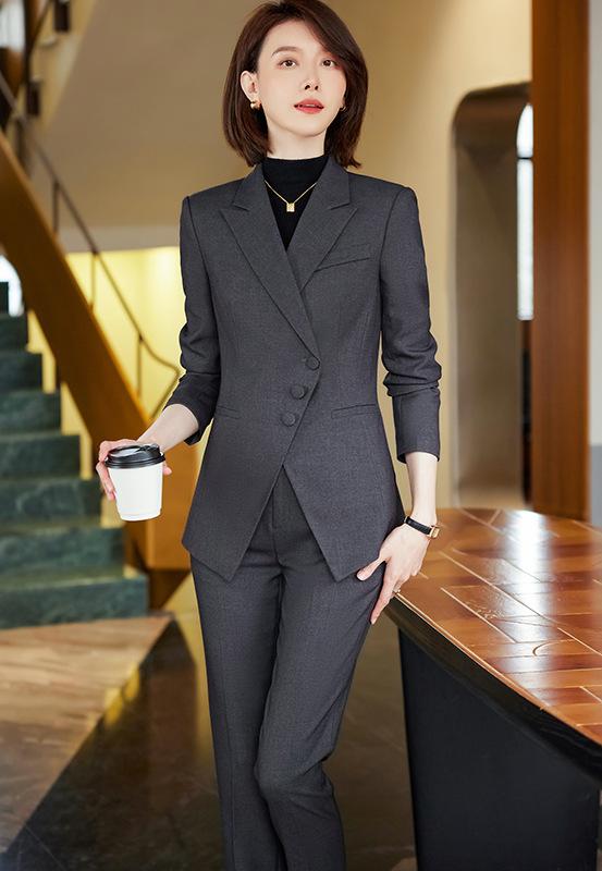 スーツ レディース 秋 セットアップ オフィス フォーマル OL 面接 転職 テーラード 長袖 パンツ ポリエ..