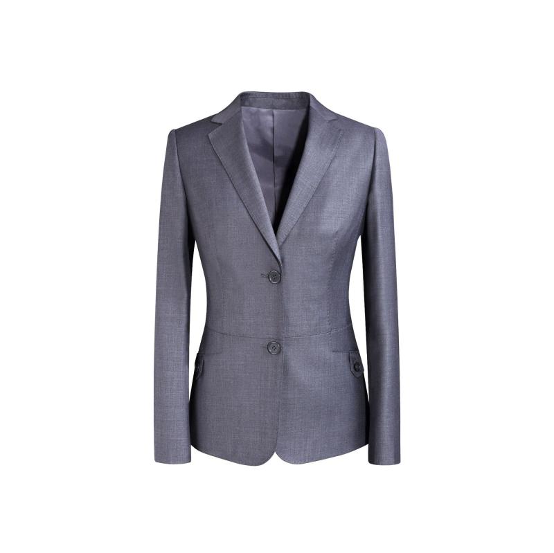 スーツ レディース 50% ウール グレー 豪華感 ビジネス オフィス カジュアル フォーマル テーラード 秋冬(x2)