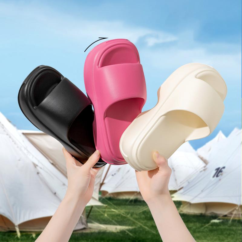 厚底サンダル レディース ビーチサンダル EVA 軽量 涼感 厚底 疲れにくい スリッパ 女性用 夏 海 砂浜 かわいい おしゃれ 婦人靴 ラウンドトゥ ブラック ホワイト ブラウン ピンク系