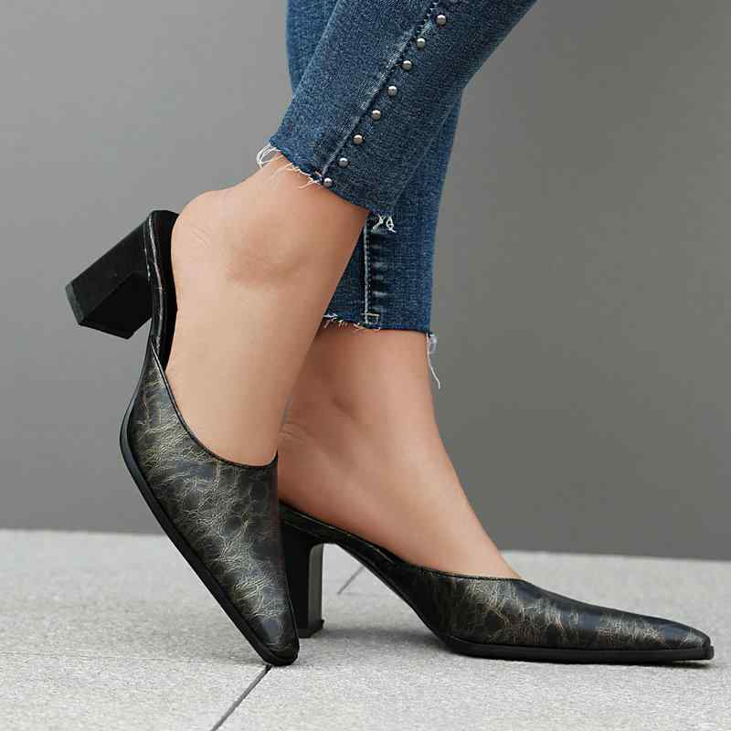 サンダル レディース 婦人靴 ミュール チャンキーヒール 太ヒール スクエアトゥ オープントゥ PUレザー 合成皮革 ブラック 黒 レッド 赤 イエロー 黄色 レトロ クラシック カジュアル 歩きやすい 履きやすい 滑り止め