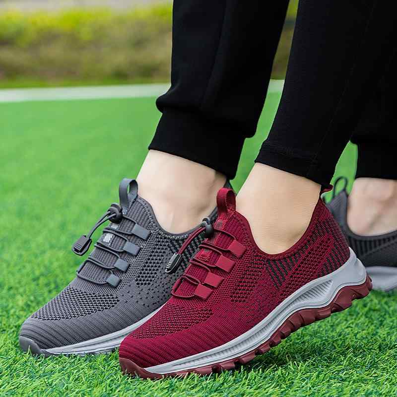 スニーカー レディース 婦人靴 高齢者シューズ 通気性 メッシュ 運動靴 スポーツシューズ スリッポン ローカット フラット 履きやすい 滑り止め 柔らかい ソフト クッション性 ウォーキング ジョギング 散歩 春夏