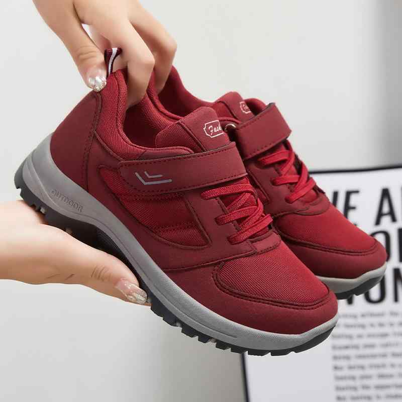 スニーカー レディース 高齢者 介護シューズ 面ファスナー 運動靴 人工皮革 ラウンドトゥ 中ヒール 3cm 4cm 春 日常 普段使い G-D16 紫色 黒 赤 B-D17 黒 グレー 青