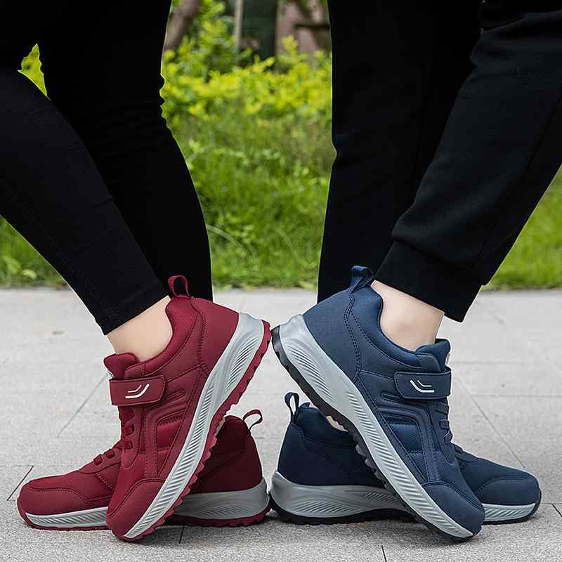 靴 レディース 婦人 高齢者 介護シューズ リハビリシューズ 幅広 甲高 外反母趾 運動靴 スニーカー スリッポン 面ファスナー 滑り止め 軽量 クッション性 歩きやすい 暗赤 黒紫色 紺色 黒