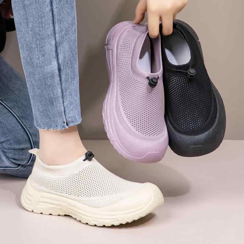 靴下 レディース 通気性 メッシュ ネット 柔らかい 靴底 滑り止め 婦人靴 ぺたんこ 散歩 春夏 黒 紫 ベージュ