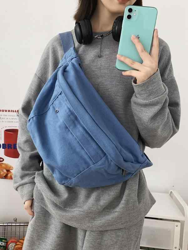 ボディバッグ 男女兼用 ショルダーバッグ キャンバス 無地 斜めがけ メッセンジャーバッグ 普段使い ブラック ベージュ ブルー ブラウン カーキ