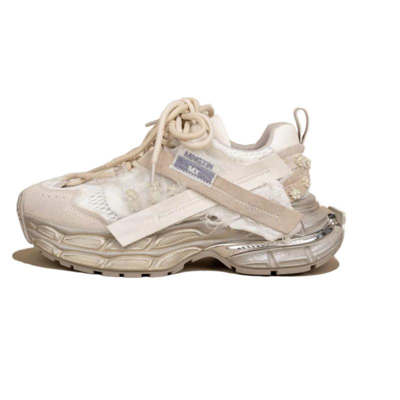 スニーカー レディース 厚底 ダッドスニーカー 5cm 7cm 紫 パープル ローカット ラウンドトゥ 牛革 レザー 普段使い カジュアル アウトド 通勤 婦人 女性 靴 シューズ 秋冬