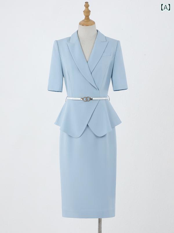 Xiangchunniao スーツ スーツ スカート 女性 春夏 ビジネス 通勤 小さめ スーツ 仕事 フォーマル