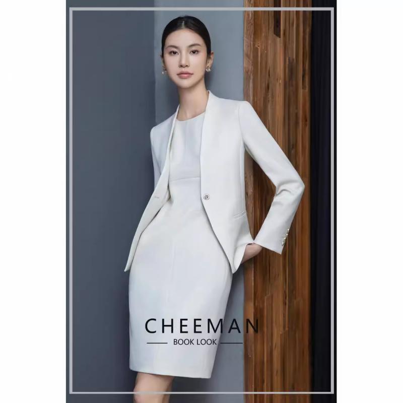 ワンピース レディース ビジネス フォーマル スーツ セットアップ 長袖 膝丈 ポリエステル オフィス OL 通勤 無地